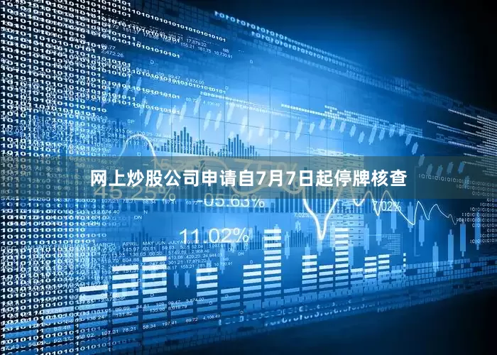 网上炒股公司申请自7月7日起停牌核查